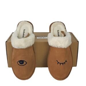 Soludos SZ 6 Wink Cozy Slippers Genuine Tan Suede Leather NEW IN BOX
